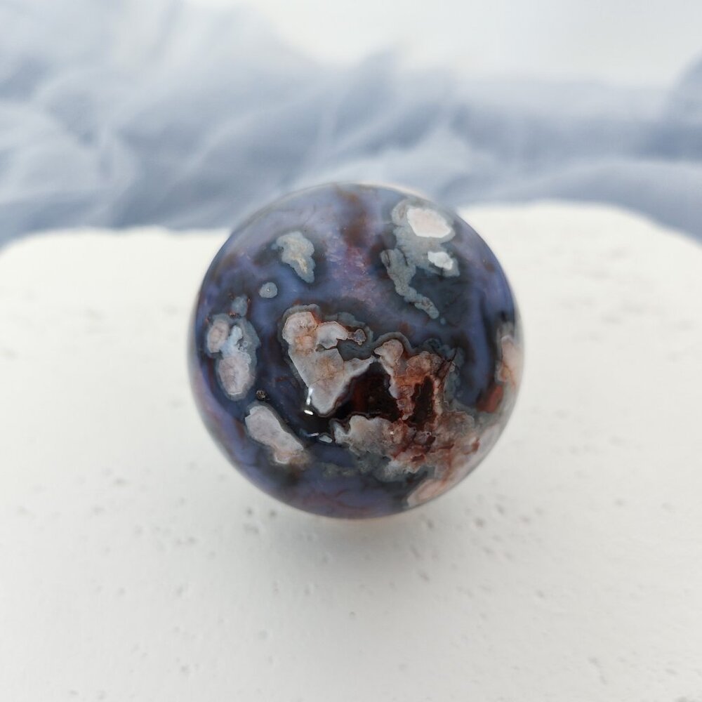 Blue Flower Agate Sphere